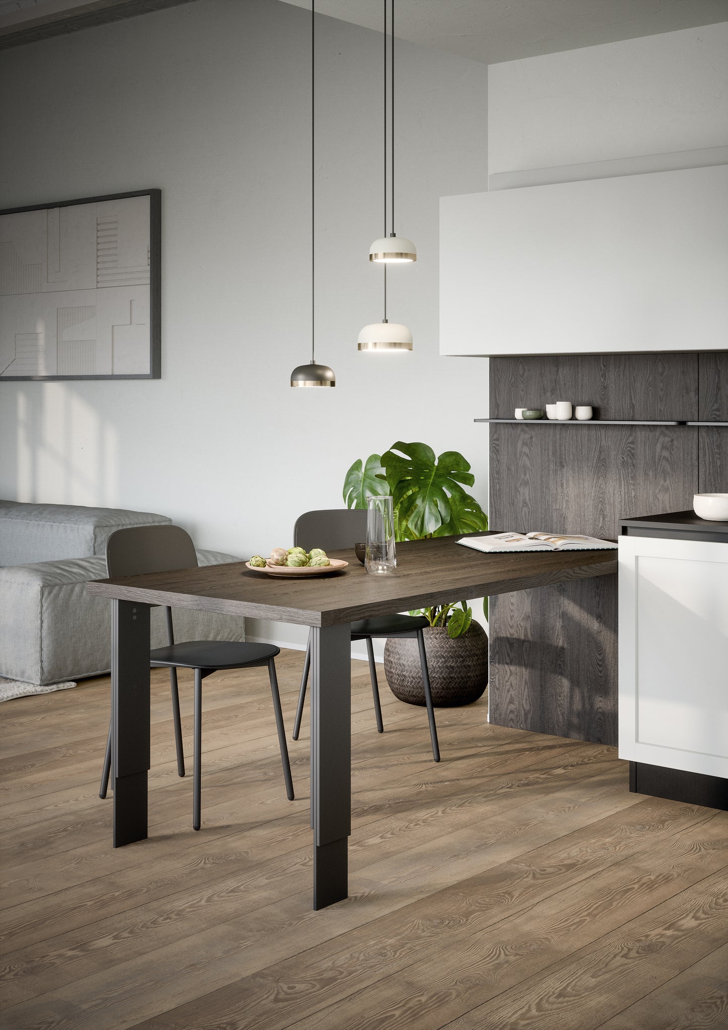 CLIO 02 - Cucina dal gusto contemporaneo, in bianco e nero