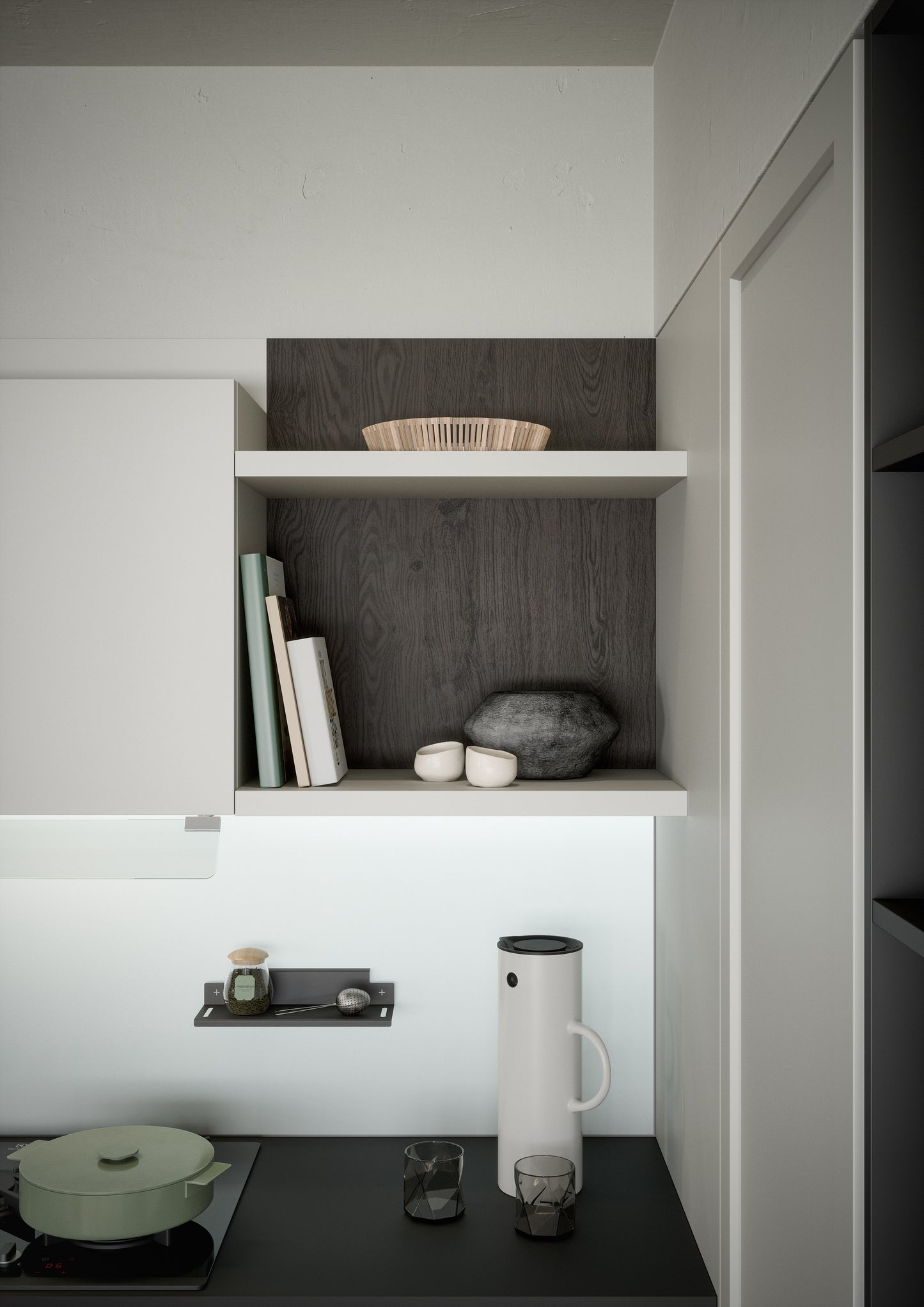 CLIO 02 - Cucina dal gusto contemporaneo, in bianco e nero