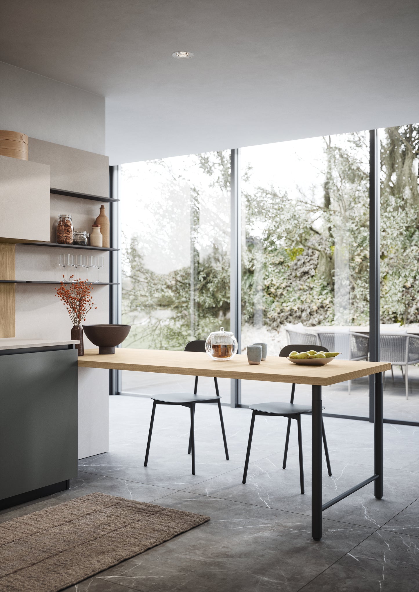 DOMINO 01 - Cucina ad angolo moderna con penisola