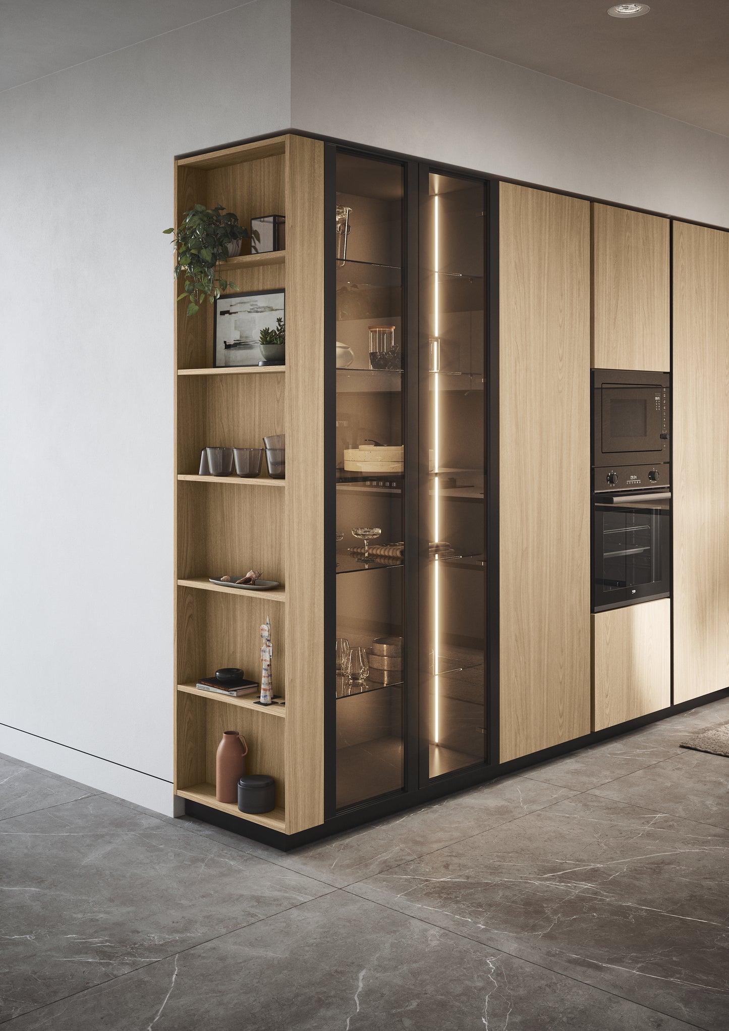 DOMINO 01 - Cucina ad angolo moderna con penisola