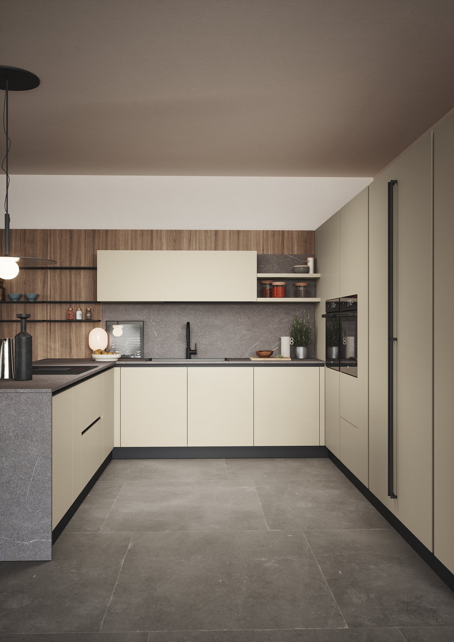 DOMINO 06 - Cucina a golfo per open space moderno