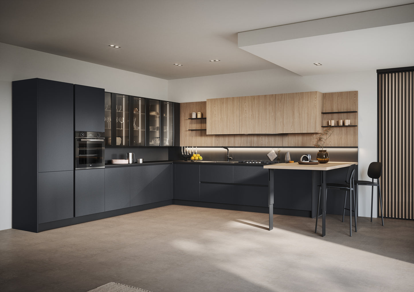 DOMINO 08 - Cucina moderna ad angolo con piano snack