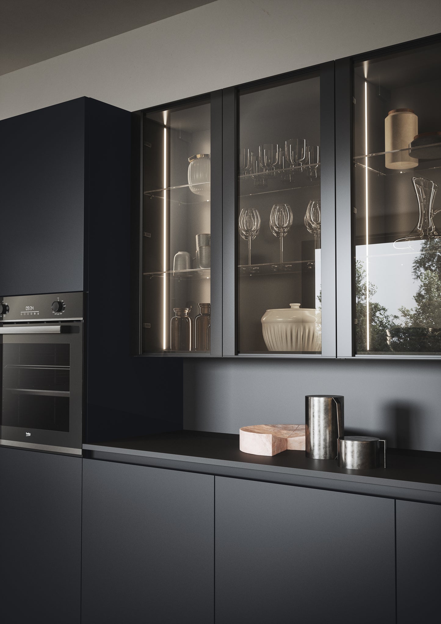 DOMINO 08 - Cucina moderna ad angolo con piano snack