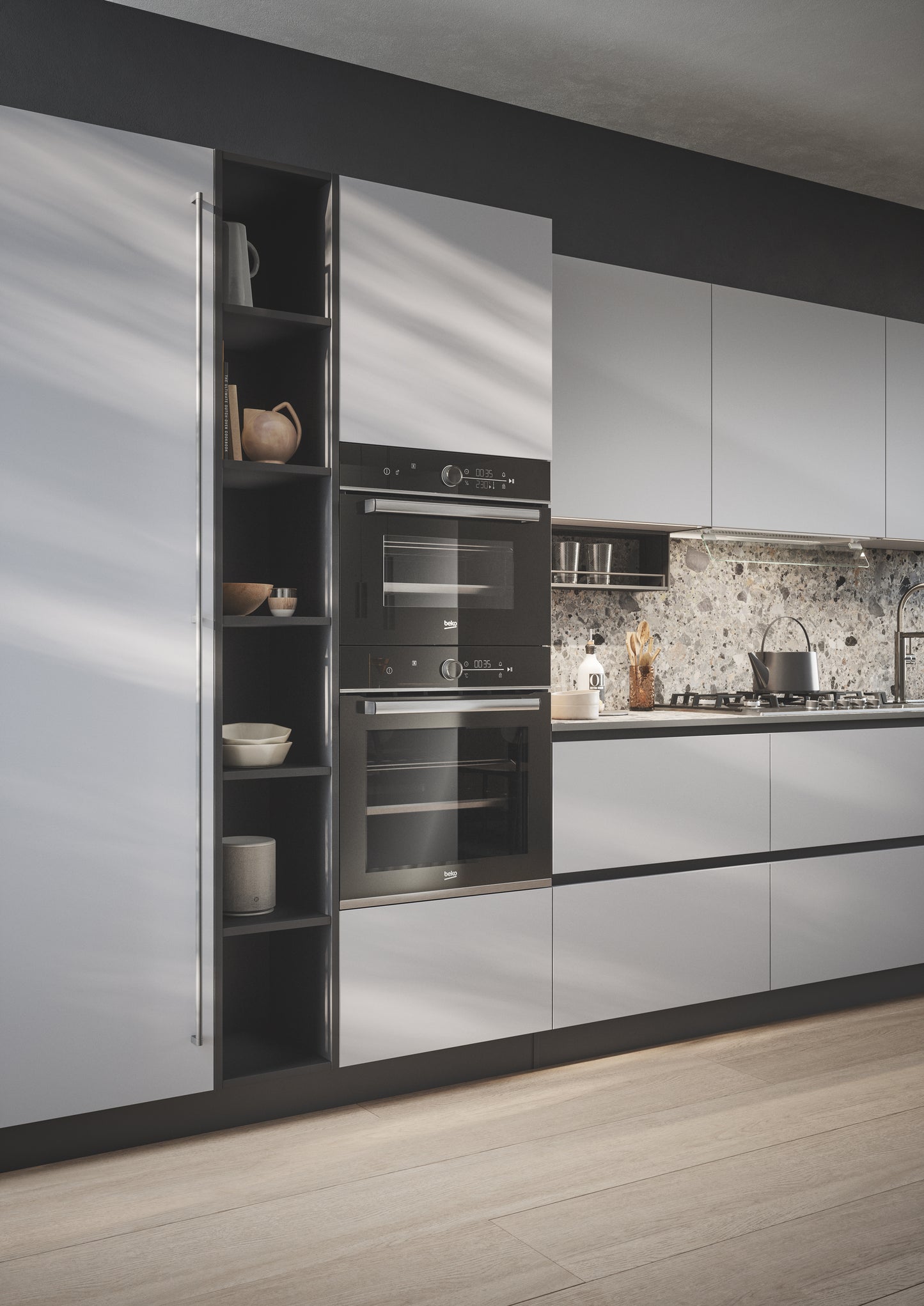 DOMINO 09 - Cucina lineare duratura con boiserie
