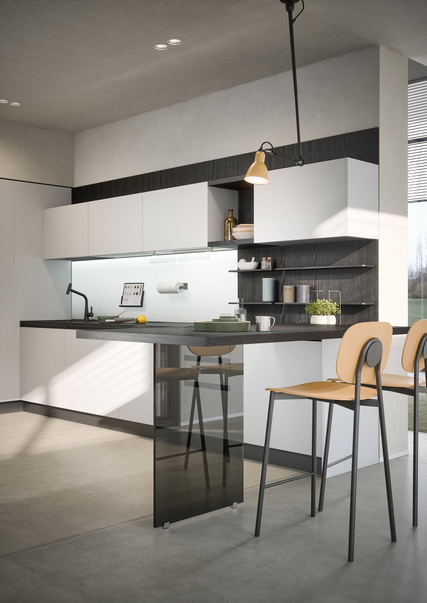 HERA 02 - Cucina ad angolo laccata bianca