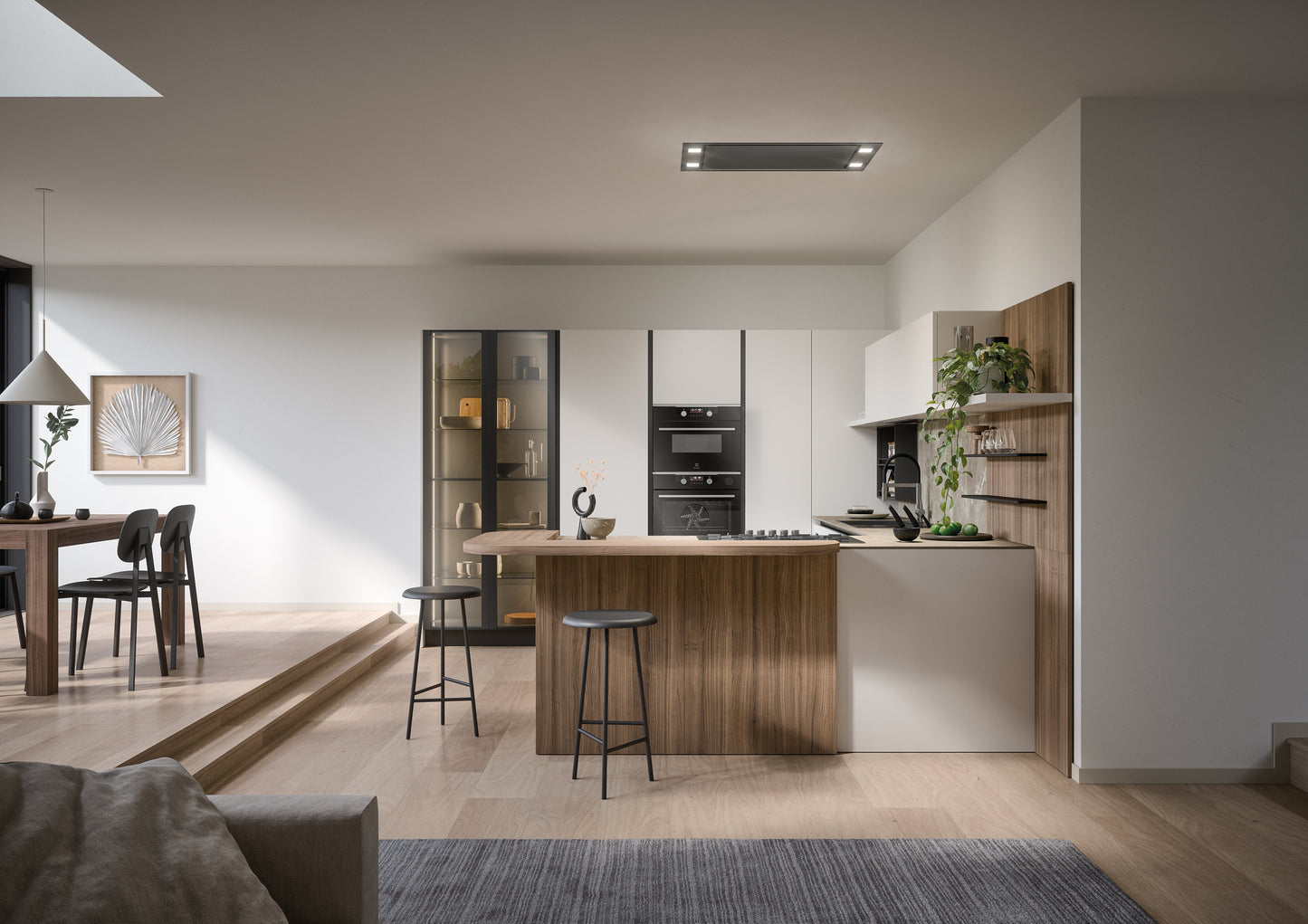 LUCE 01 - Cucina a “U” e dettagli in legno