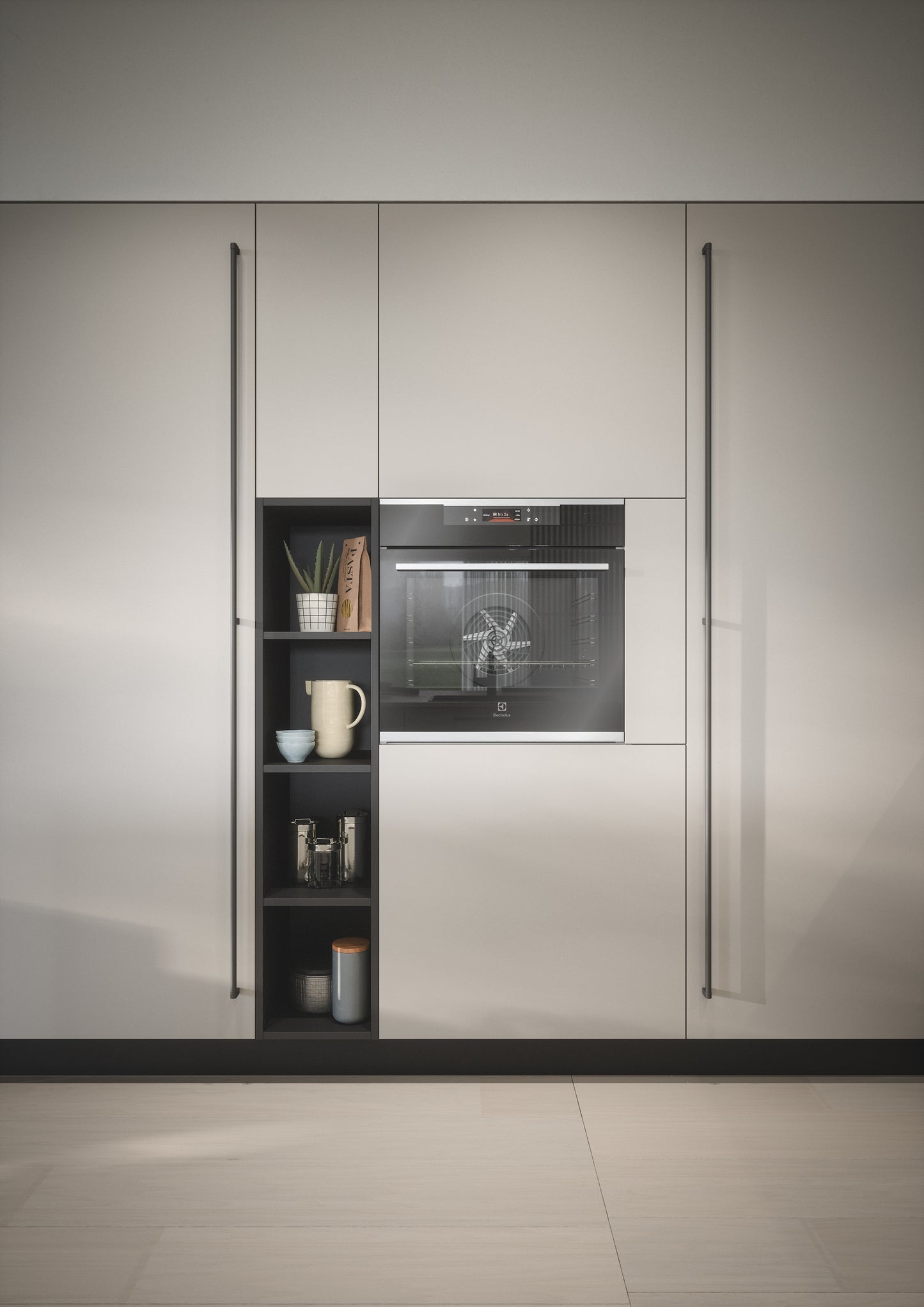 LUCE 04 - Cucina moderna laccata opaca chiara