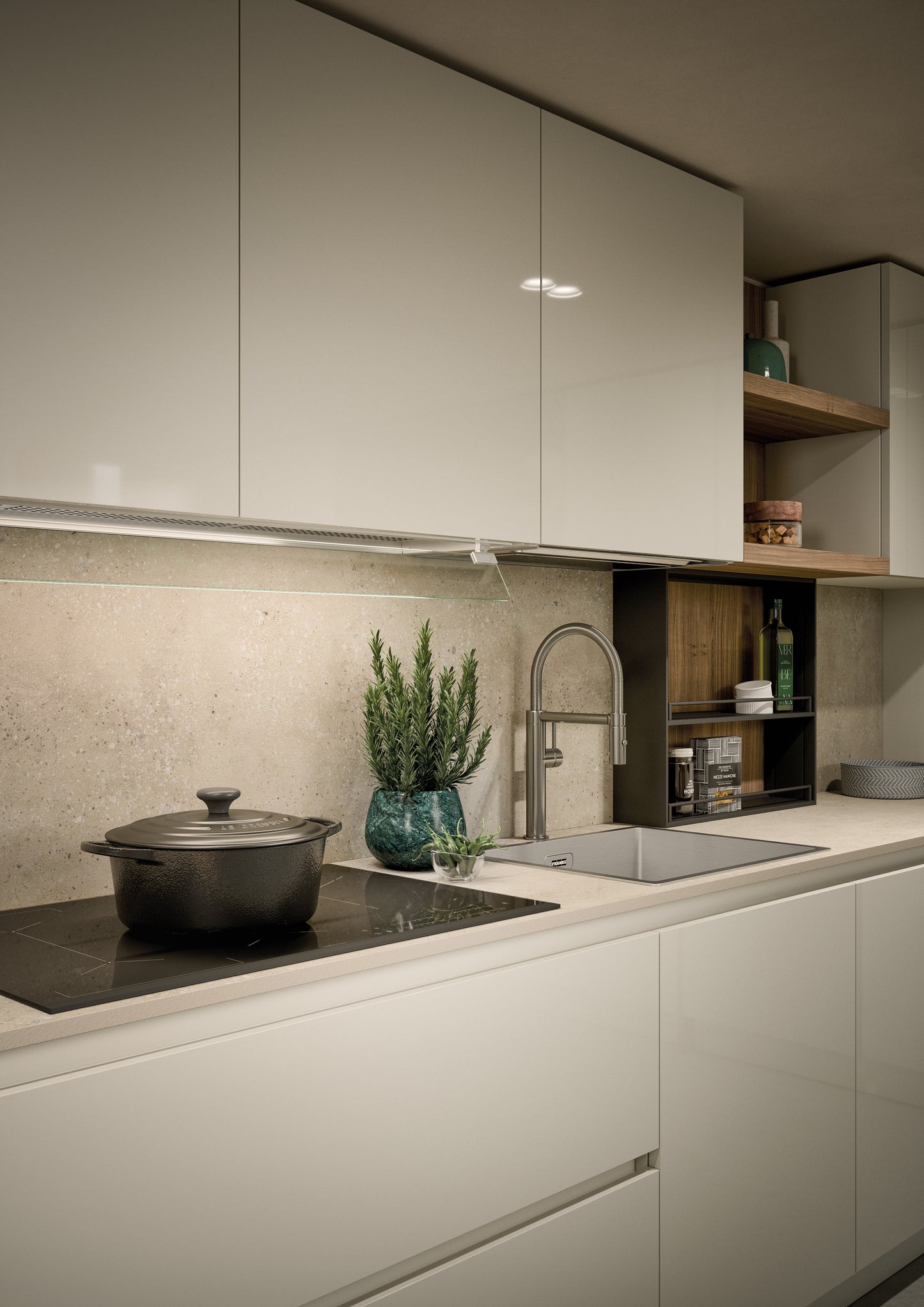 LUCE 05 - Cucina ad angolo laccata lucida