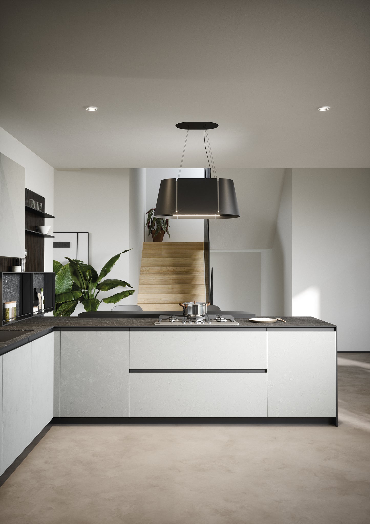 ZOE 04 - Cucina moderna a “U” con piano snack