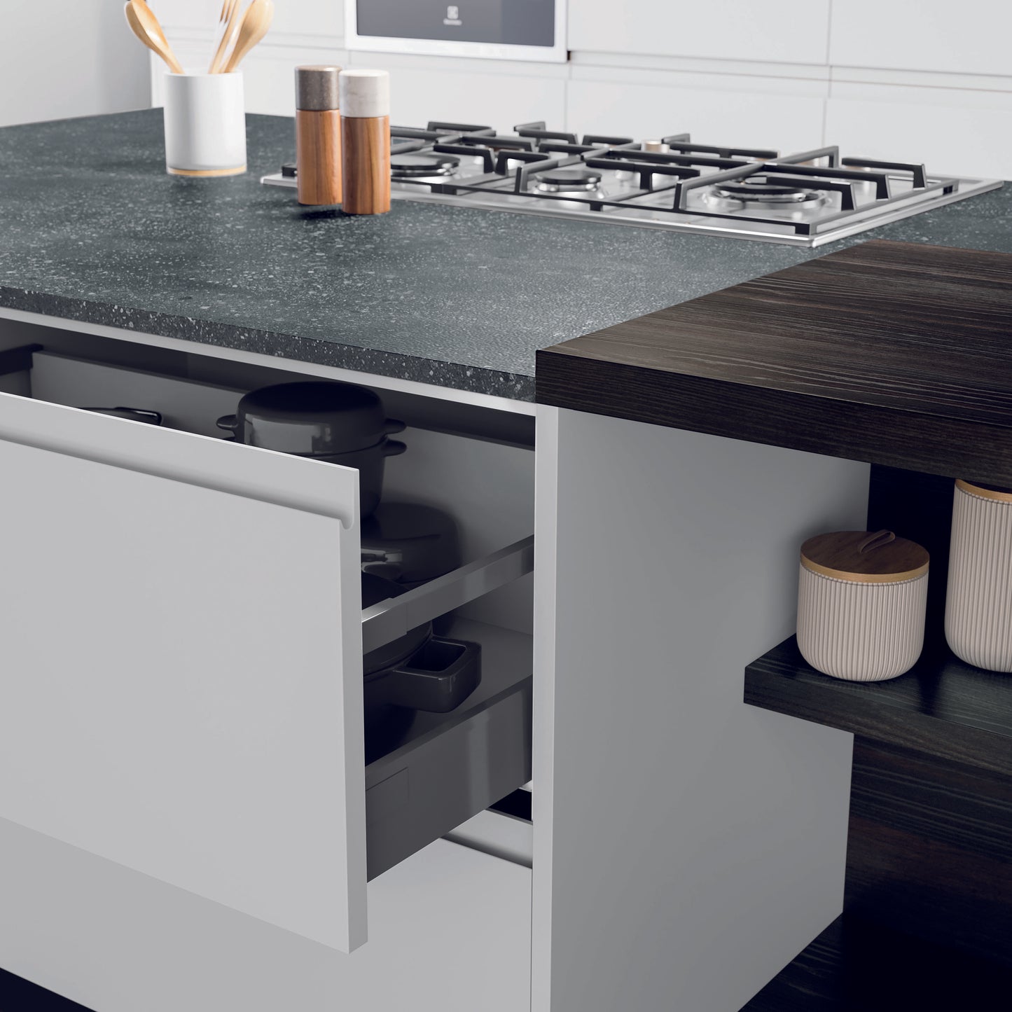 FLY 01 - Cucina moderna a isola dal design minimalista