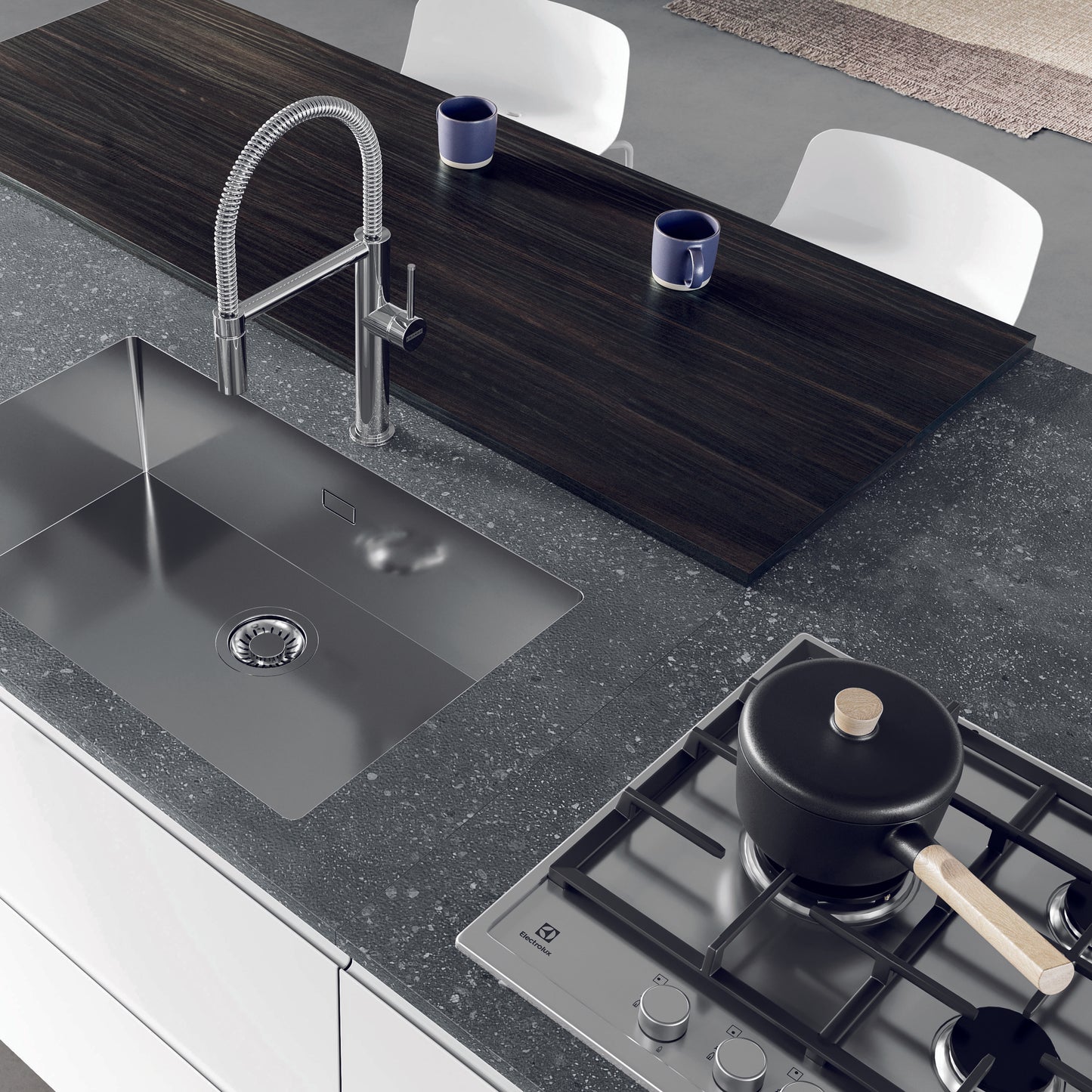 FLY 01 - Cucina moderna a isola dal design minimalista