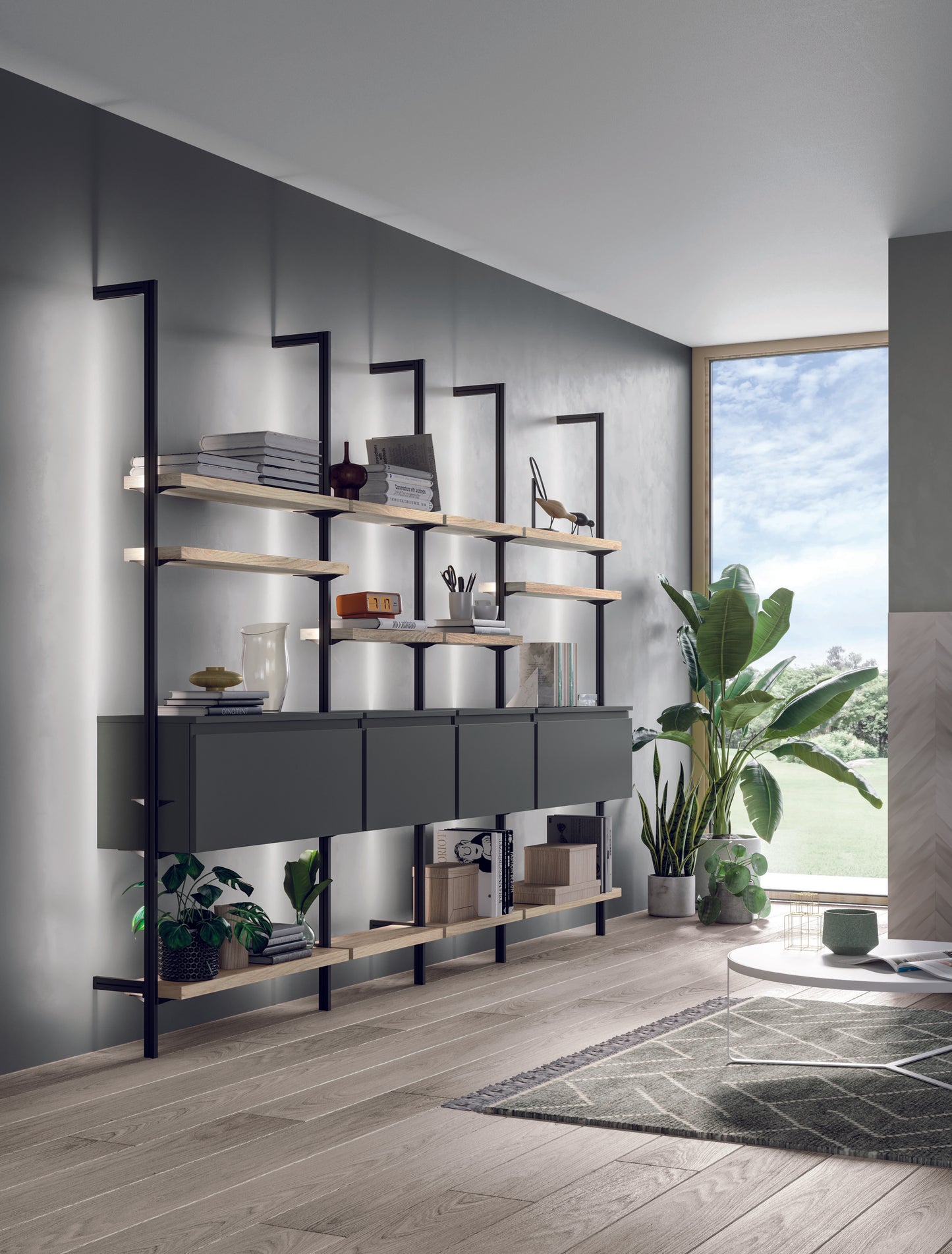FLY 02 - Cucina minimal ad angolo con penisola