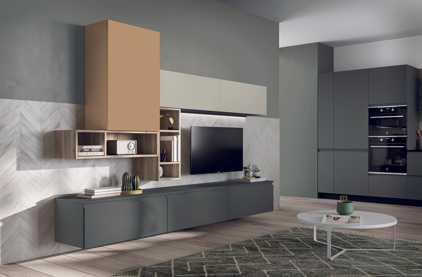 FLY 02 - Cucina minimal ad angolo con penisola