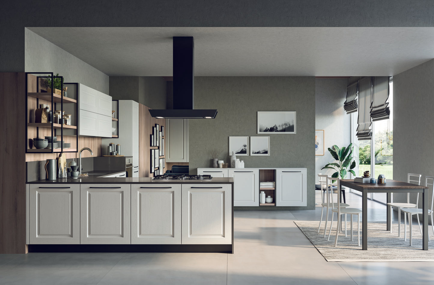 MAYA 03 - Cucina in stile classico con penisola