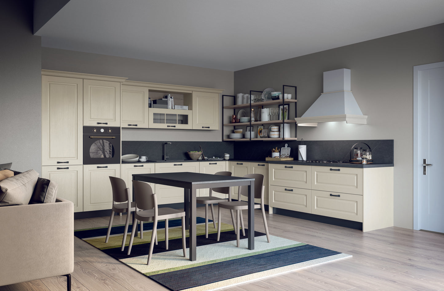 MAYA 04 - Cucina ad "L" in stile classico