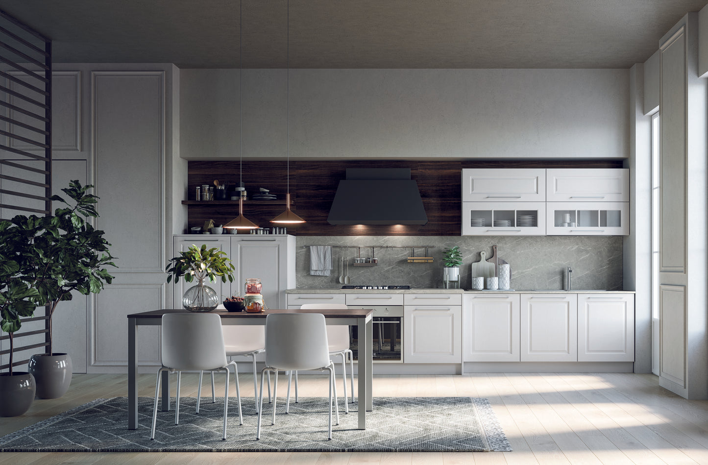 MAYA 05 - Cucina classica lineare, semplice ed elegante