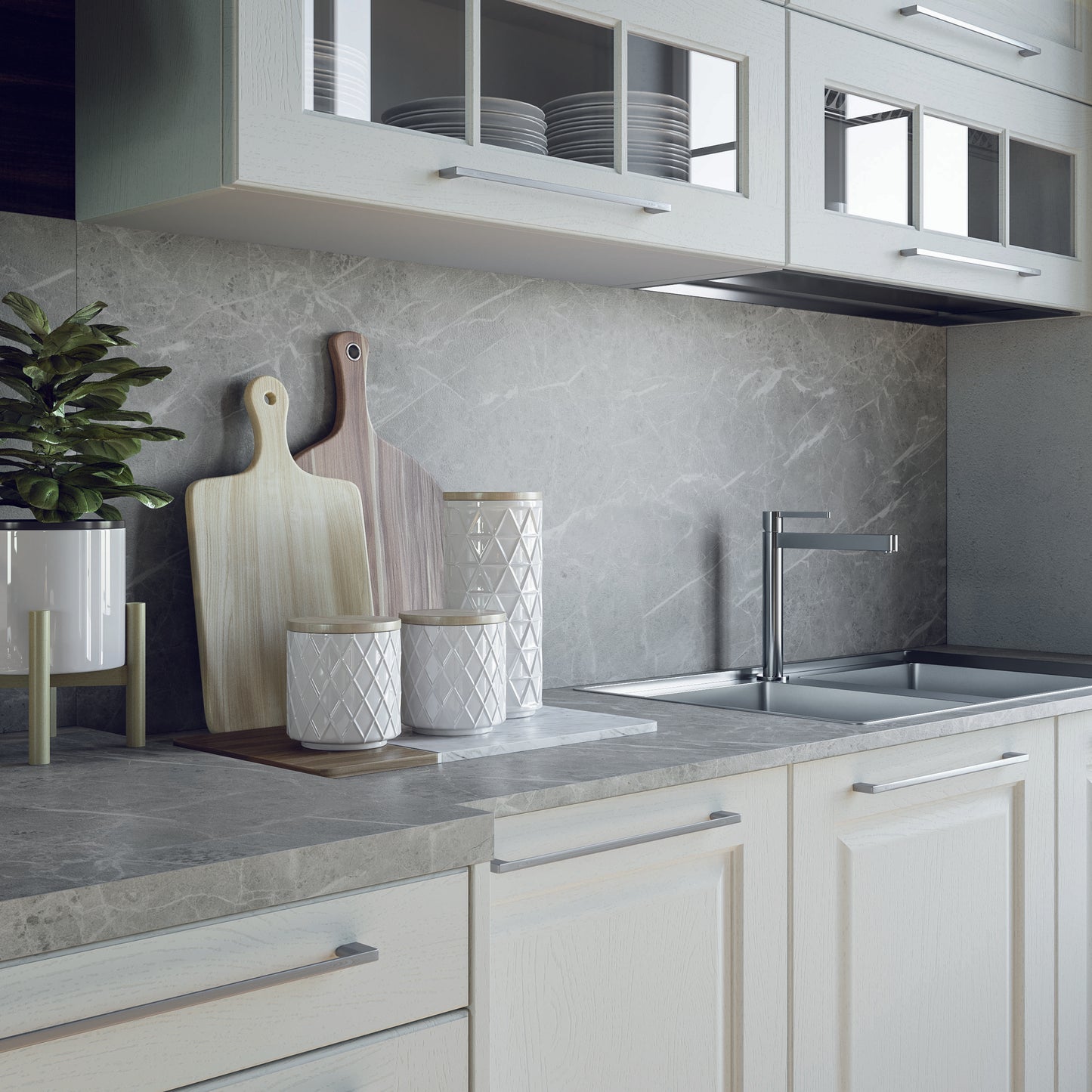 MAYA 05 - Cucina classica lineare, semplice ed elegante