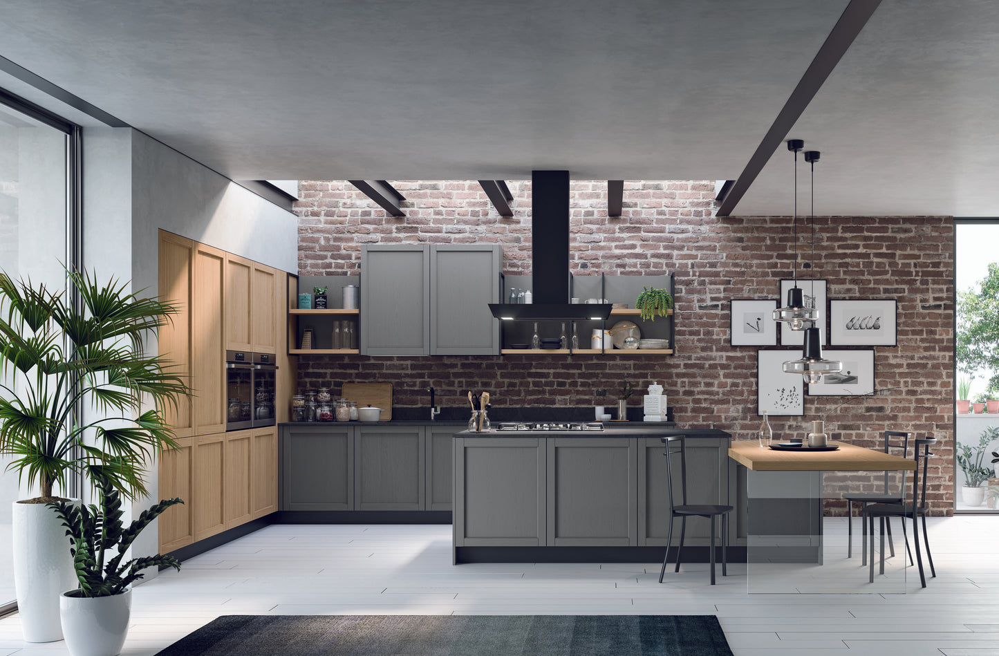 NOAH 01 - Cucina moderna ad angolo con isola