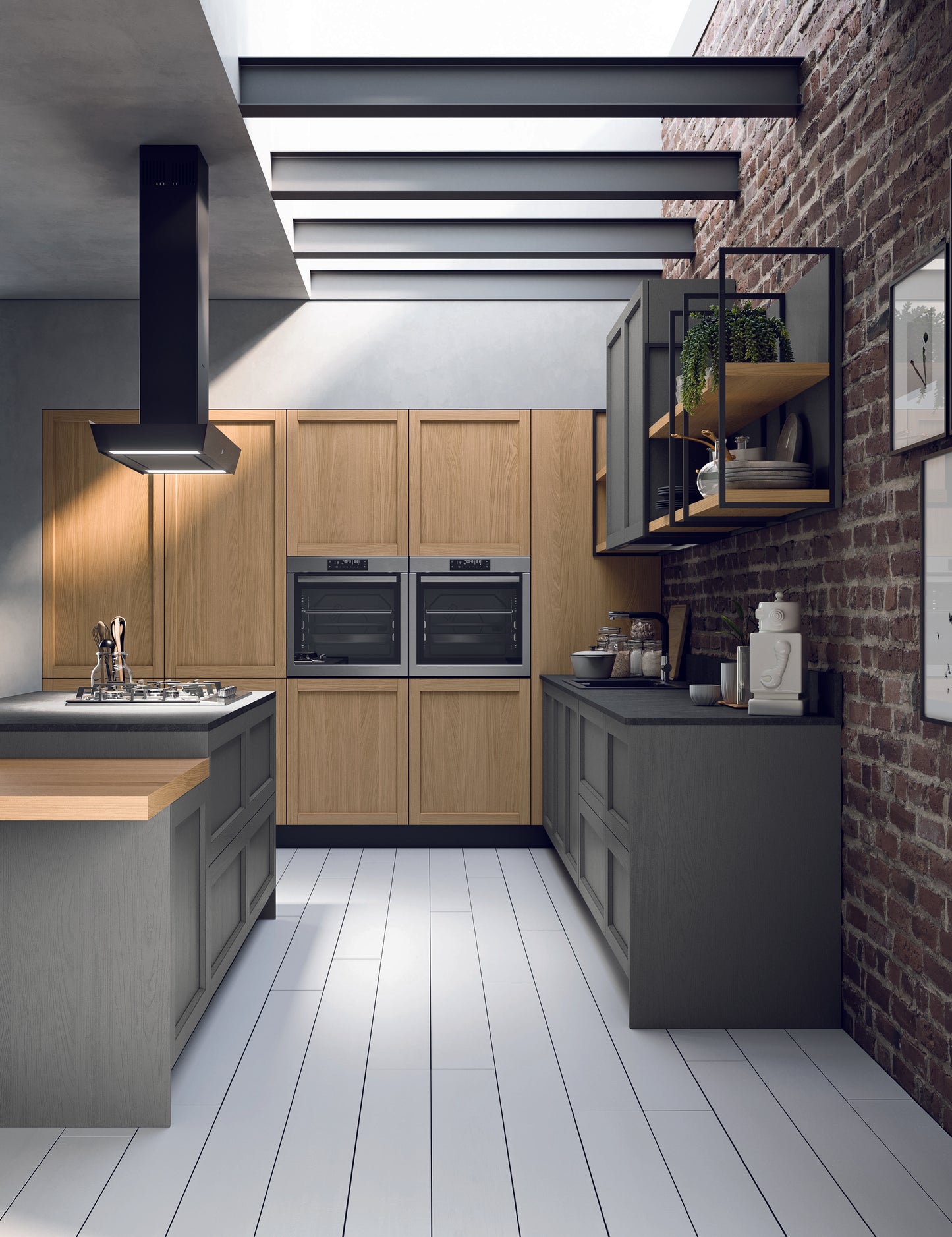 NOAH 01 - Cucina moderna ad angolo con isola