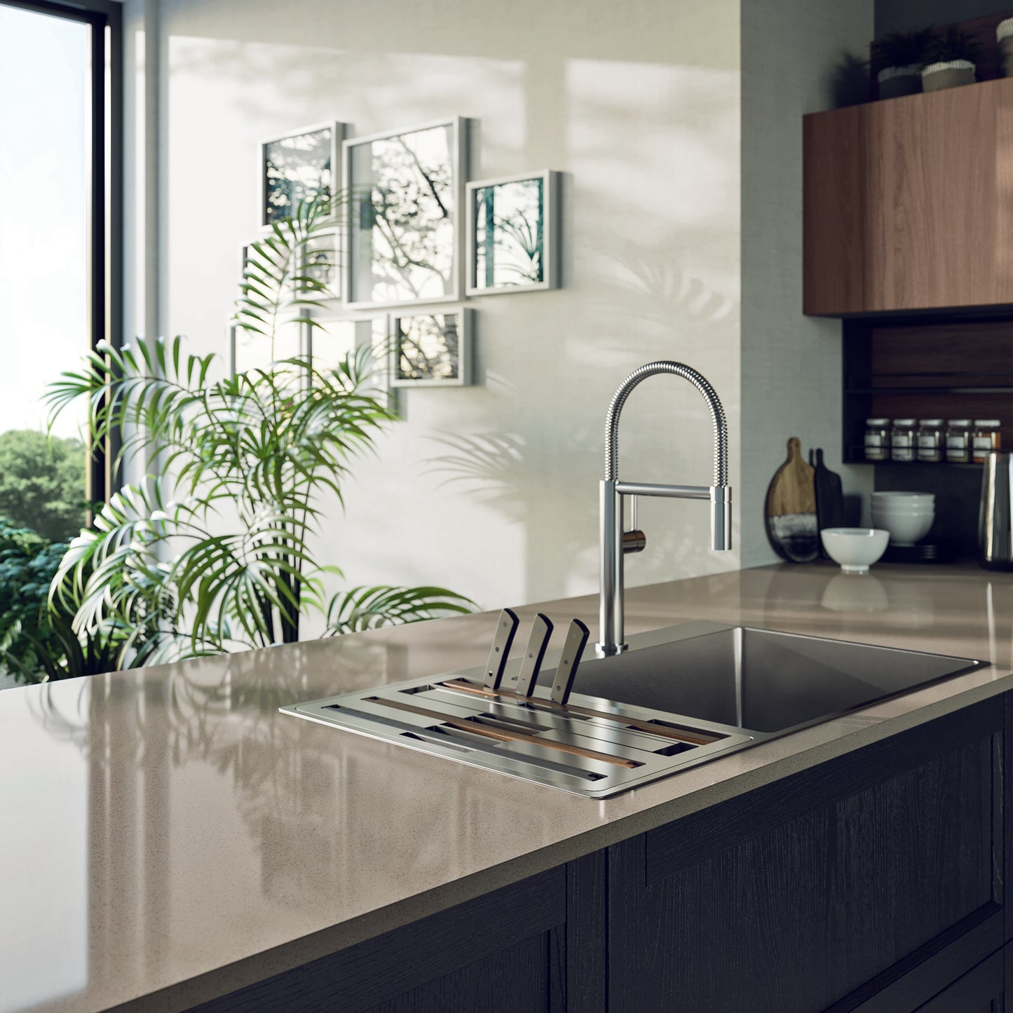 NOAH 02 - Cucina moderna con penisola in stile industriale