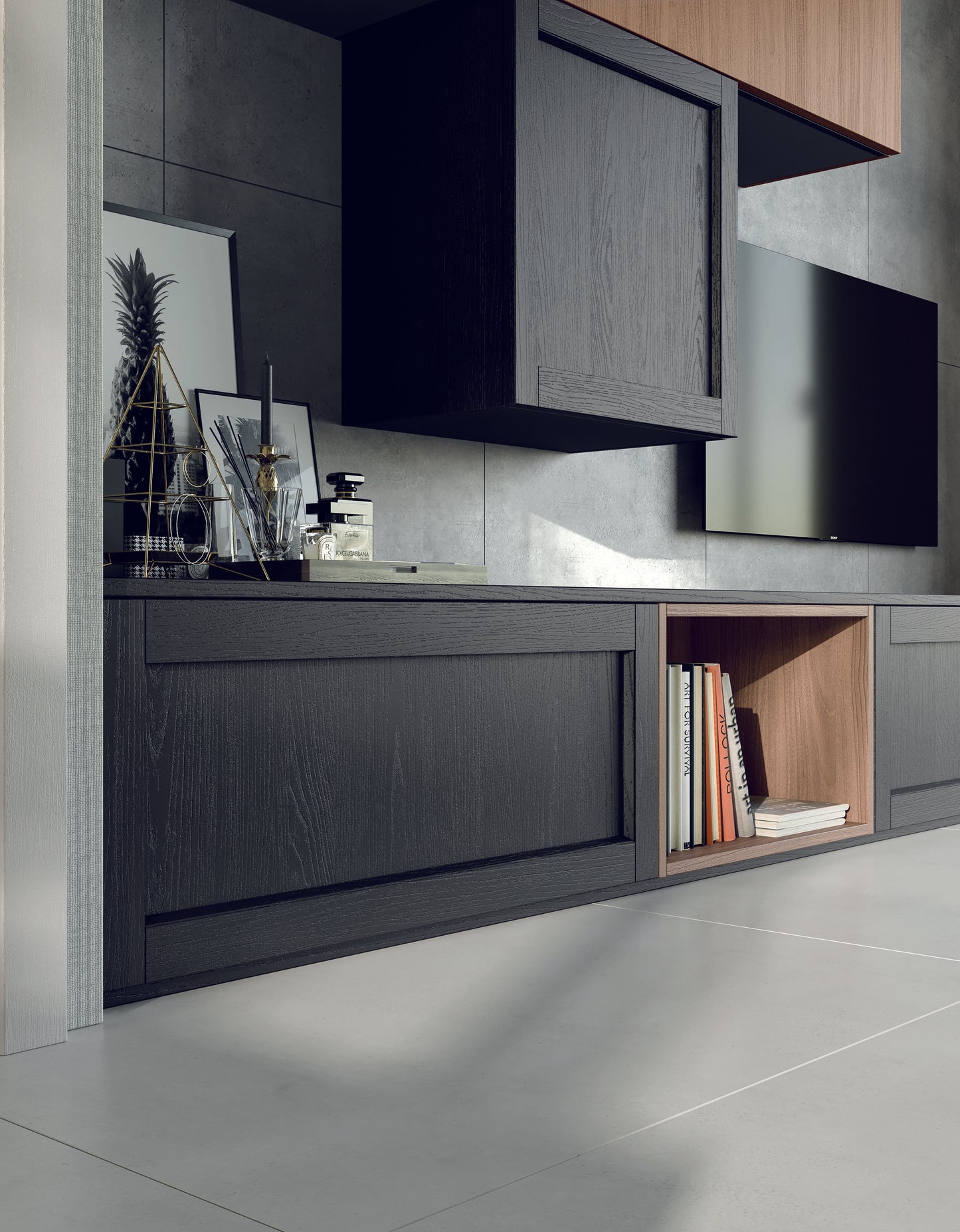 NOAH 02 - Cucina moderna con penisola in stile industriale