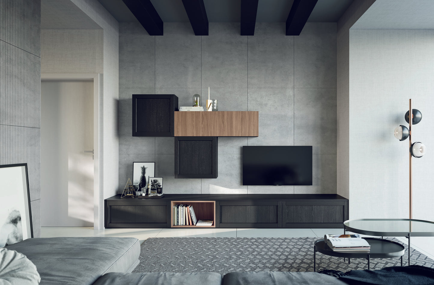 NOAH 02 - Cucina moderna con penisola in stile industriale