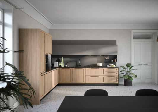 CLIO 01 - Cucina ad angolo con anta a telaio