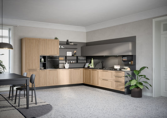 CLIO 01 - Cucina ad angolo con anta a telaio