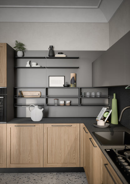 CLIO 01 - Cucina ad angolo con anta a telaio