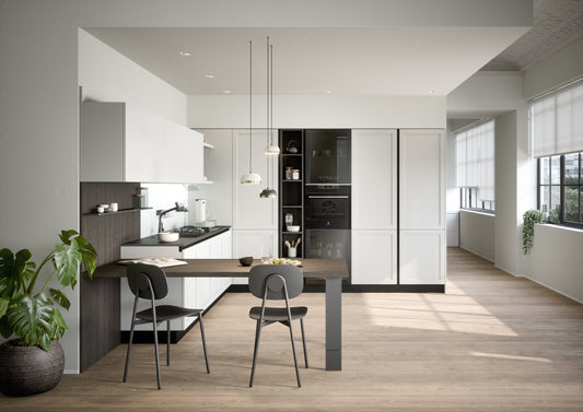 CLIO 02 - Cucina dal gusto contemporaneo, in bianco e nero