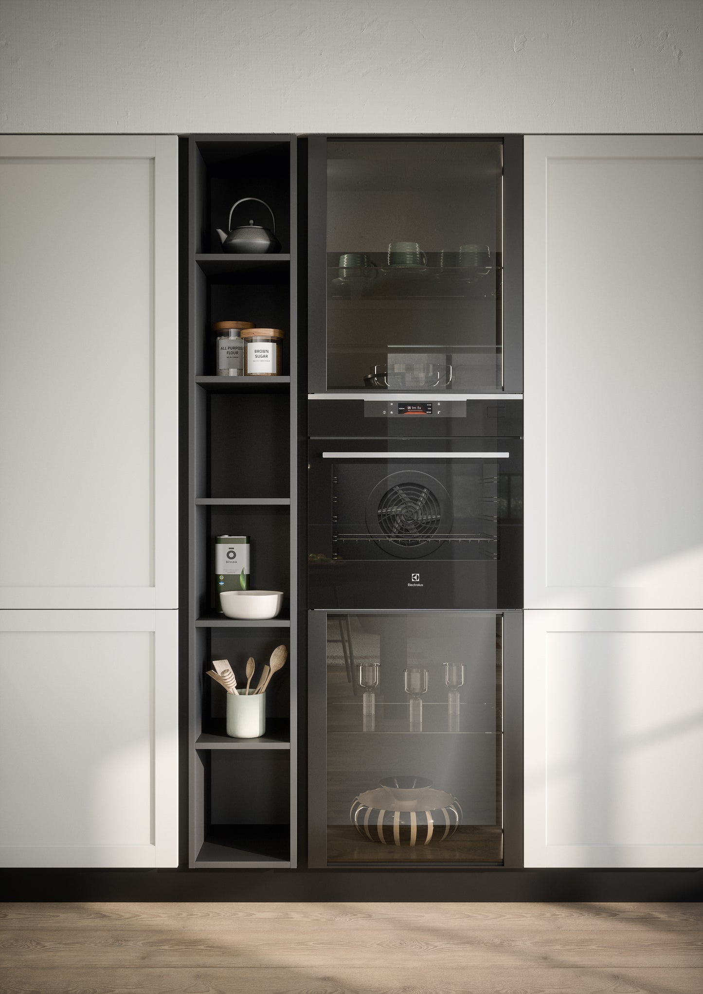 CLIO 02 - Cucina dal gusto contemporaneo, in bianco e nero