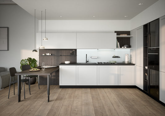 CLIO 02 - Cucina dal gusto contemporaneo, in bianco e nero