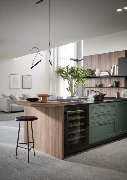 CLIO 06 - Cucina con penisola e ante a telaio