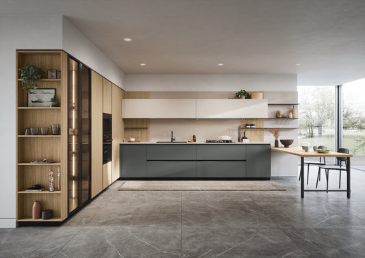 DOMINO 01 - Cucina ad angolo moderna con penisola