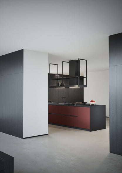 DOMINO 03 - Cucina a isola con ante cannettate