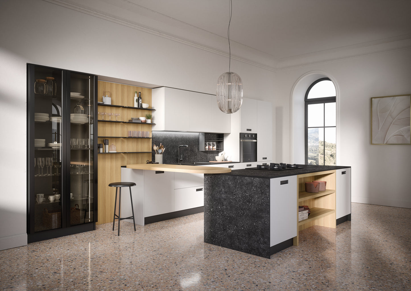 DOMINO 07 - Cucina a isola moderna per open space