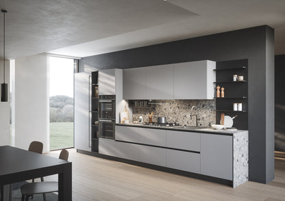 DOMINO 09 - Cucina lineare duratura con boiserie