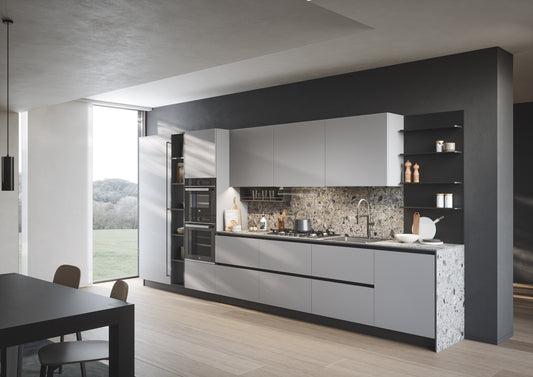 DOMINO 09 - Cucina lineare duratura con boiserie