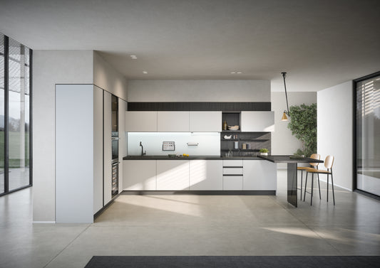 HERA 02 - Cucina ad angolo laccata bianca