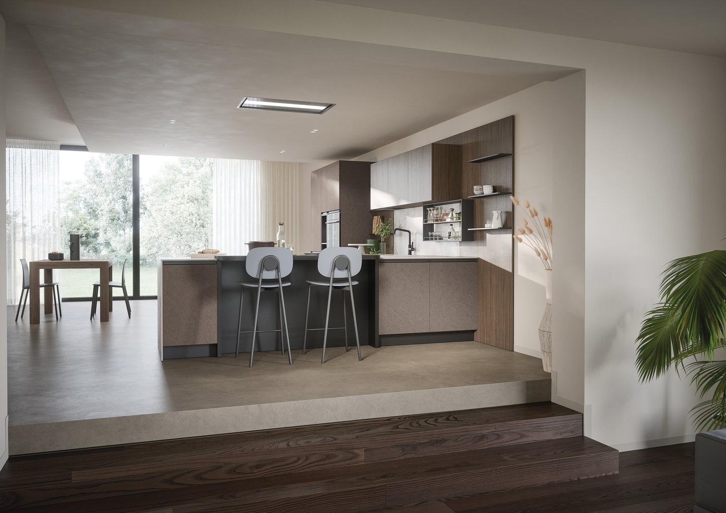 HERA 05 - Cucina moderna con penisola, ideale per open space
