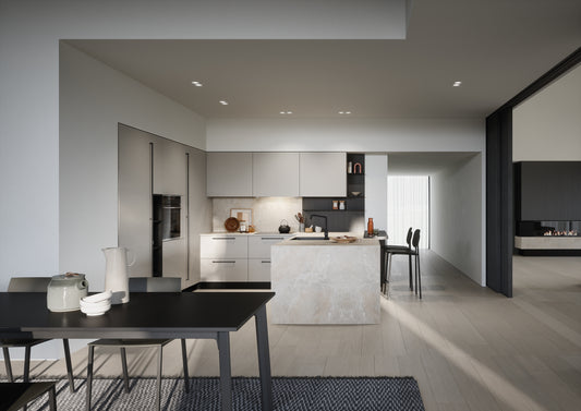 LUCE 04 - Cucina moderna laccata opaca chiara