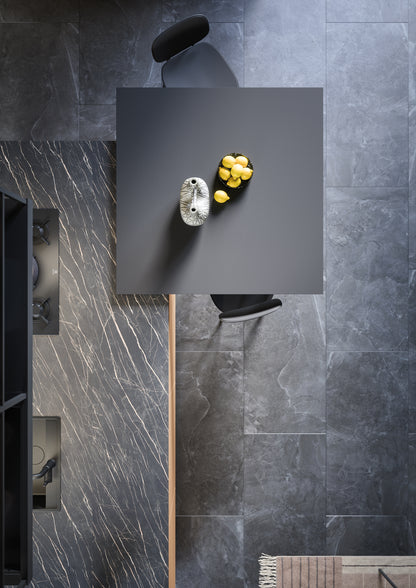 LUCE 03 - Cucina con isola laccata color pesca