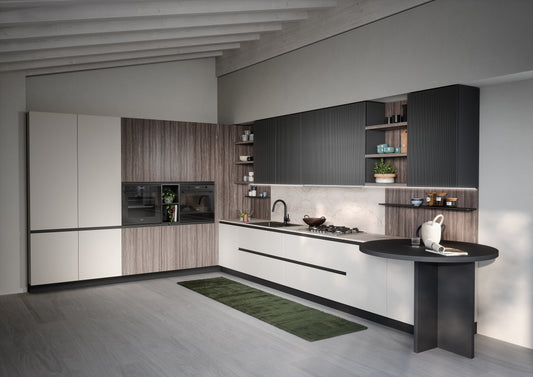 ZOE 03 - Cucina angolare raffinata con finiture in PET