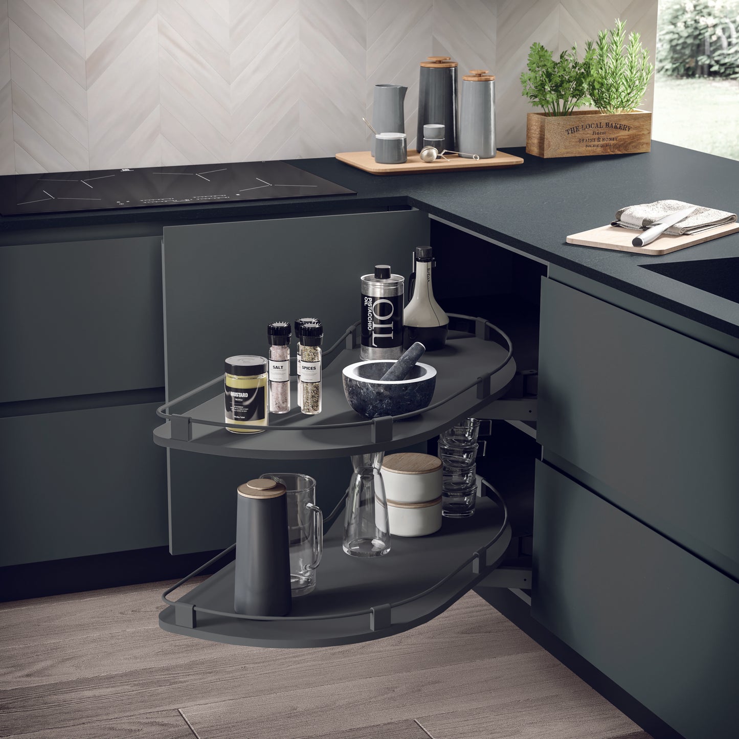 FLY 02 - Cucina minimal ad angolo con penisola