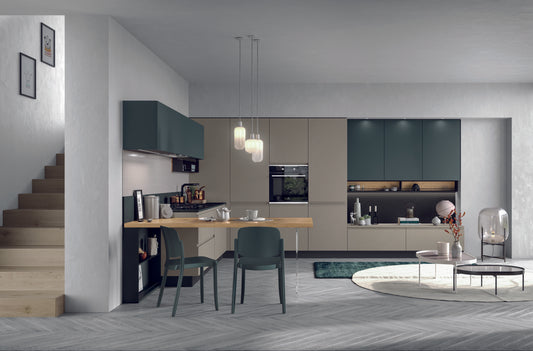 FLY 03 - Cucina minimalista ad angolo con anta liscia