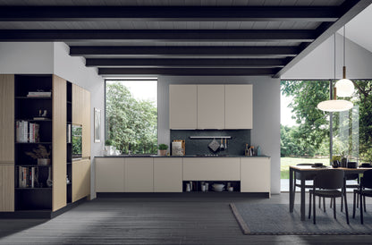 FLY 04 - Cucina lineare minimalista con piano snack