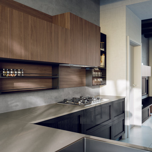 NOAH 02 - Cucina moderna con penisola in stile industriale