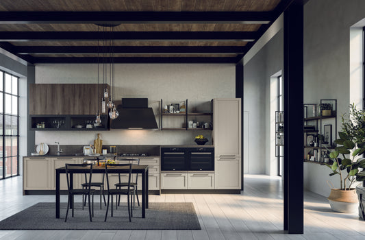 NOAH 04 - Cucina moderna con ante a telaio in stile industrial