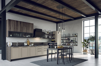NOAH 04 - Cucina moderna con ante a telaio in stile industrial