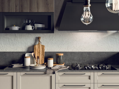 NOAH 04 - Cucina moderna con ante a telaio in stile industrial
